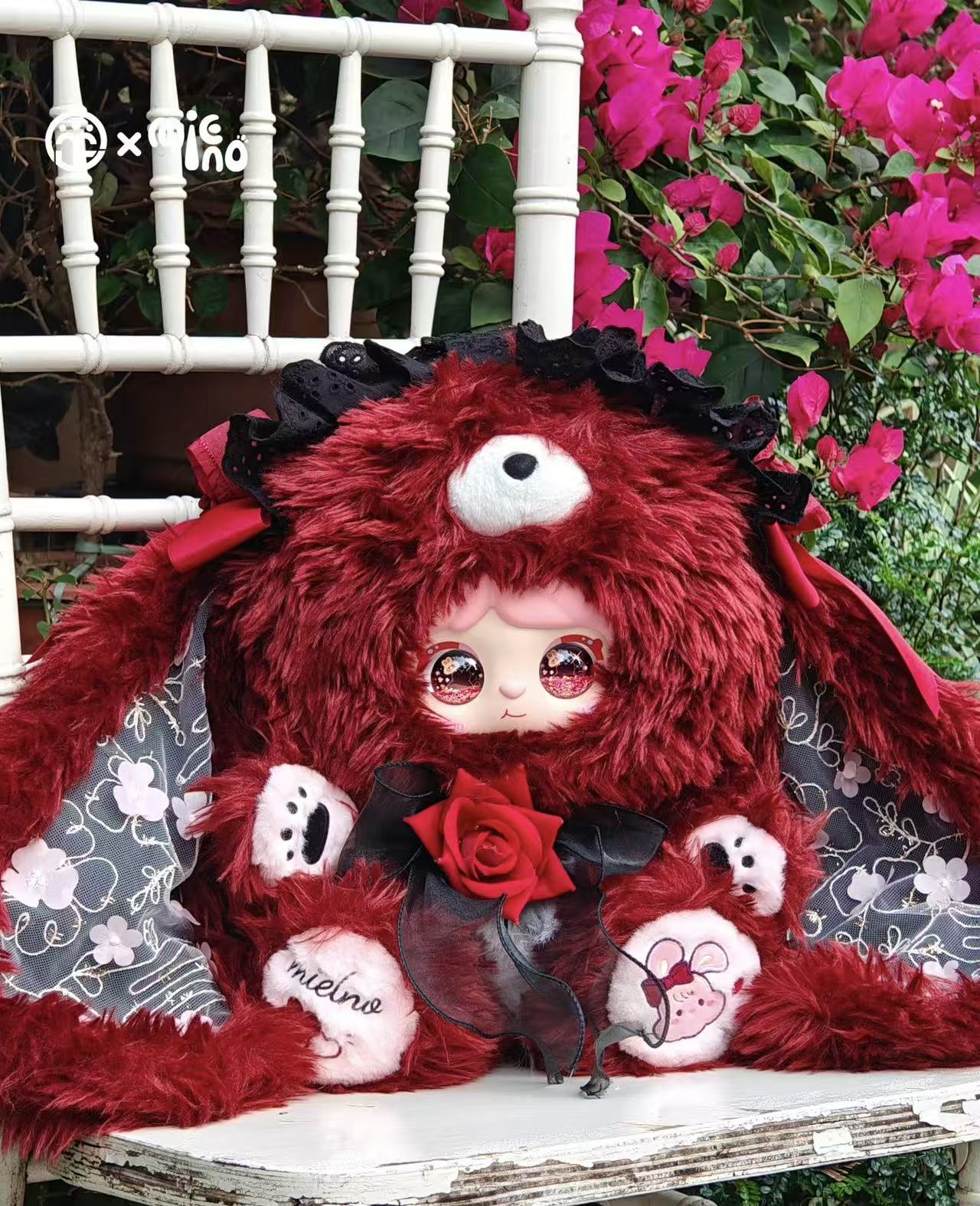 MIElno-Meow rabbit diary series 600% Bunny Plush Dolls,Soft Furry Collectibles,Backpack or clothing decoration,Blind bag Kawwaii Stuffed Animals