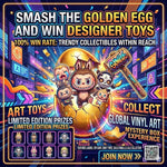 [NEW] Smash the Golden Egg Mystery Box - Features Zimomo Labubu, Cry Baby, & Baby Three (100% Win)