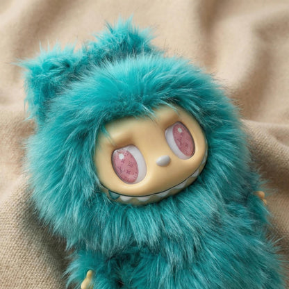 Custom ZIMOMO Handmade Artist Edition - Vibrant Teal Fur Designer Plush Toy