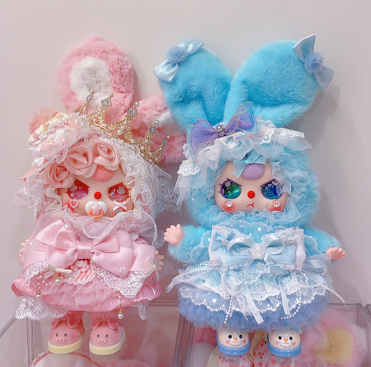Baby Three Pink And Blue Blue Bunny Customs