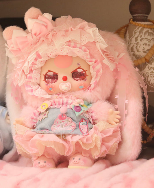 baby 3 custom pink bunny