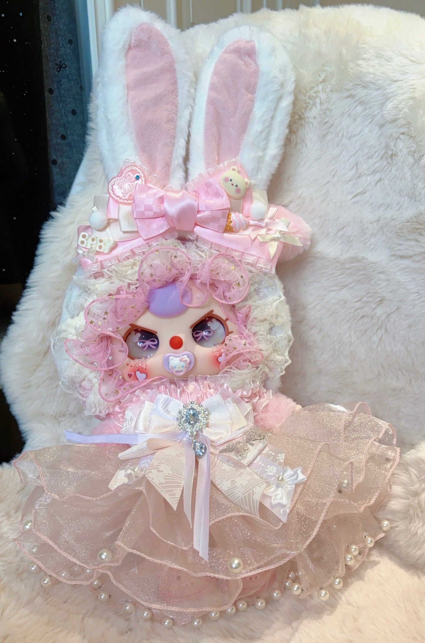 baby 3 custom pink bunny 2 pre order