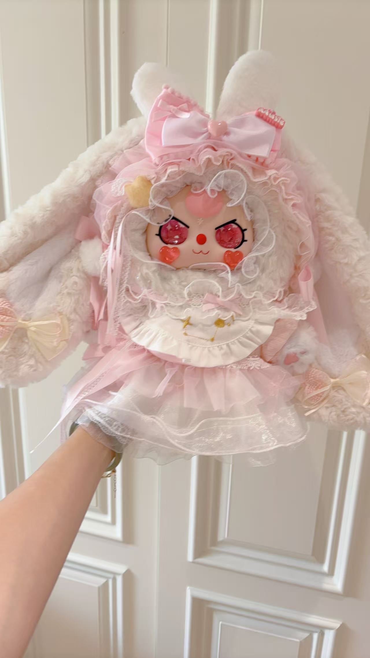 Baby Three White And Pink Bunny Pre Order
